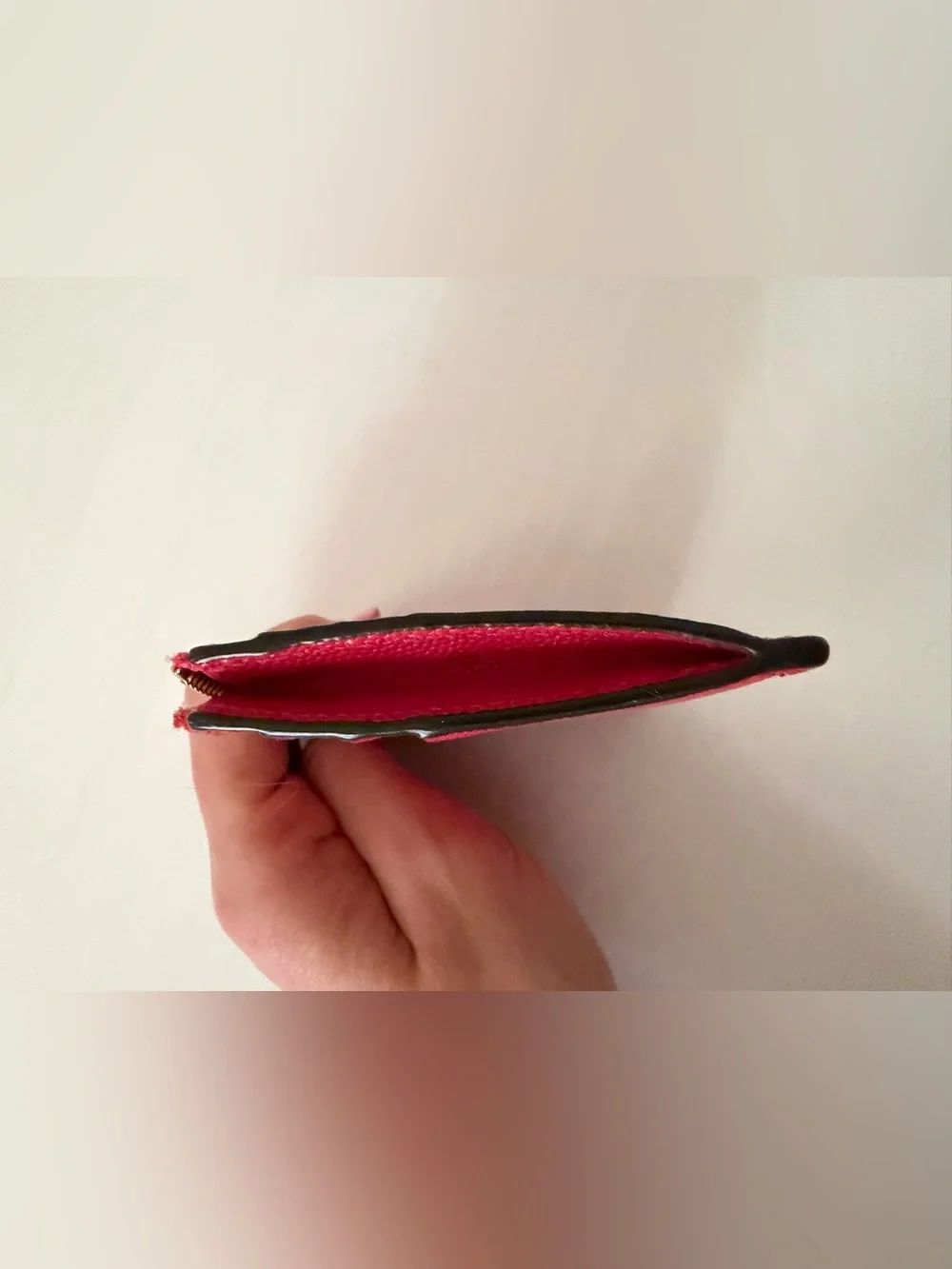 Furla Red Leather Zip Card Holder / Wallet